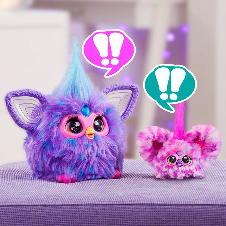 Furby Furblets Loo-Lay Mini Friend, 45+ Sounds & Music, Speaks Only Furbish, Electronic Plush Toys for 6 Year Olds & Up, Multicolor Loo-lay (Gamer Music)