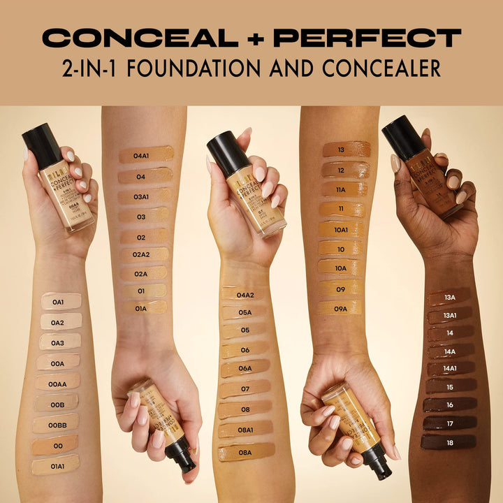 Milani Conceal + Perfect Liquid Foundation - Light Natural, 1 Fl. Oz.