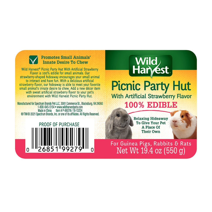 Wild Harvest™ Picnic Party Hut, Artificial Strawberry Flavored House for Pets, 1 Ct.