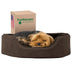 Furhaven Dog Bed for Medium/Small Dogs w/ Removable Washable Cover & Reversible Pillow Cushion Insert, For Dogs Up to 18 lbs - Terry & Suede Oval Lounger - Espresso, Medium