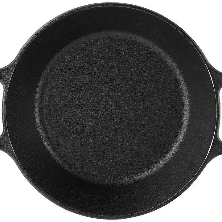 Lodge L10SKL Cast Iron Pan, 12", Black & ASAHH41 Silicone Assist Handle Holder, Red 12 Inch Handle Pan + Holder, Red