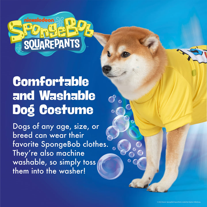 Halloween Tee & Shorts for Dogs - Fun and Cute Halloween Costumes for Dogs - Officially Licensed Spongebob Squarepants Pet Products, Spongebob Dog Outfit Medium,Yellow Yellow