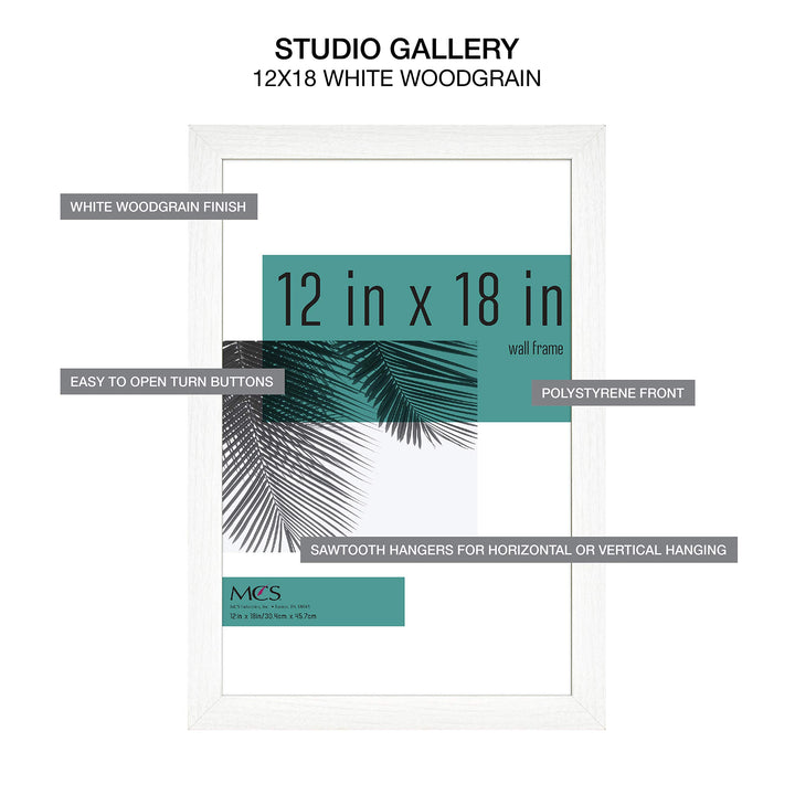 MCS Studio Gallery 20x27 Poster Frame Black Woodgrain, Vertical & Horizontal Wall Hanging Large Picture Frame for Photos, Posters & Art Prints (1-Pack) 1-Pack 20x27 - Select