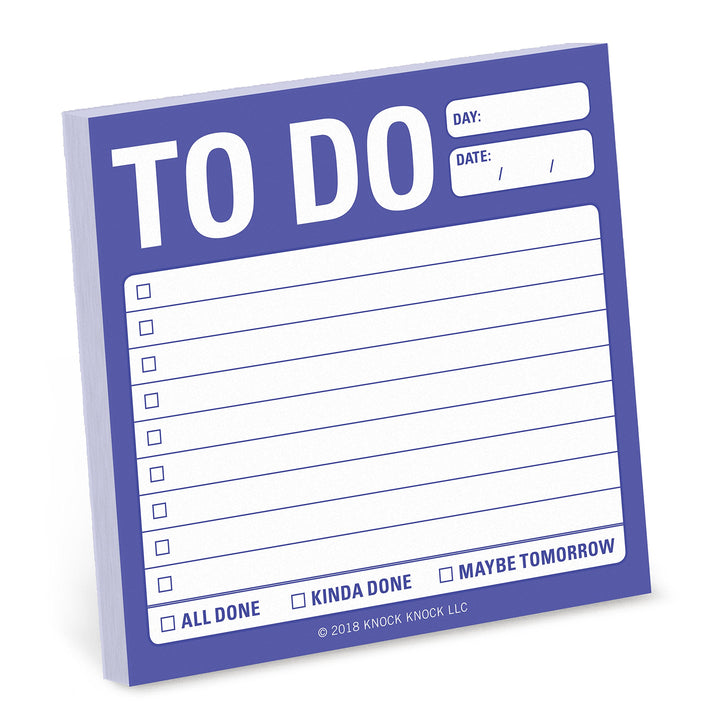 1-Count Knock Knock to Do Sticky Notes, to Do List Notepads, 3 x 3-inches, 100 Sheets Each 1-Count