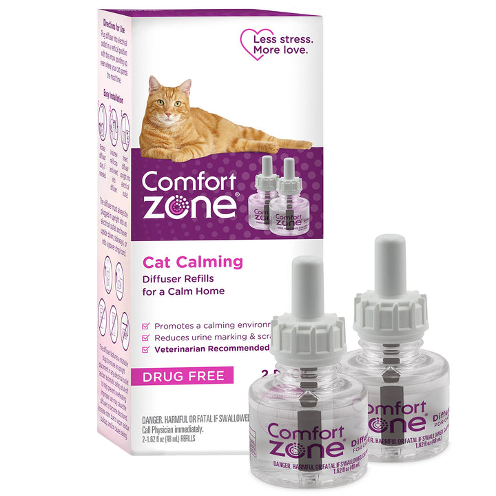 2 Refills | Comfort Zone Cat Calming Pheromone Diffuser Refill (60 Days) for a Calm Home | Veterinarian Recommended | De-Stress Your Cat and Reduce Spraying, Scratching, & Other Problematic Behaviors 2 refills