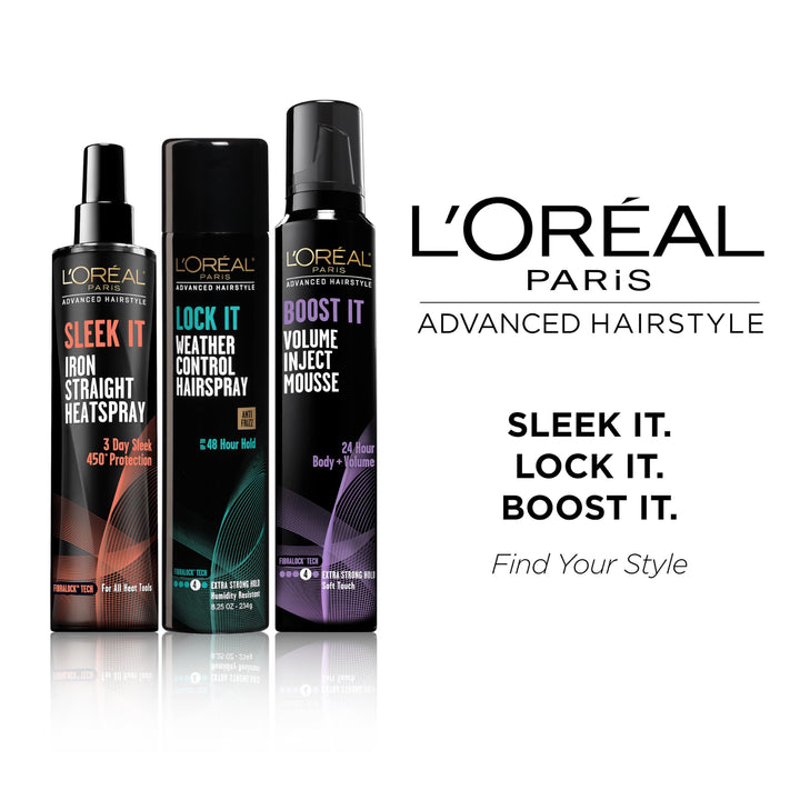 L'Oral Paris Advanced Hairstyle Sleek It Iron Straight Heat Spray, 5.7 Ounce