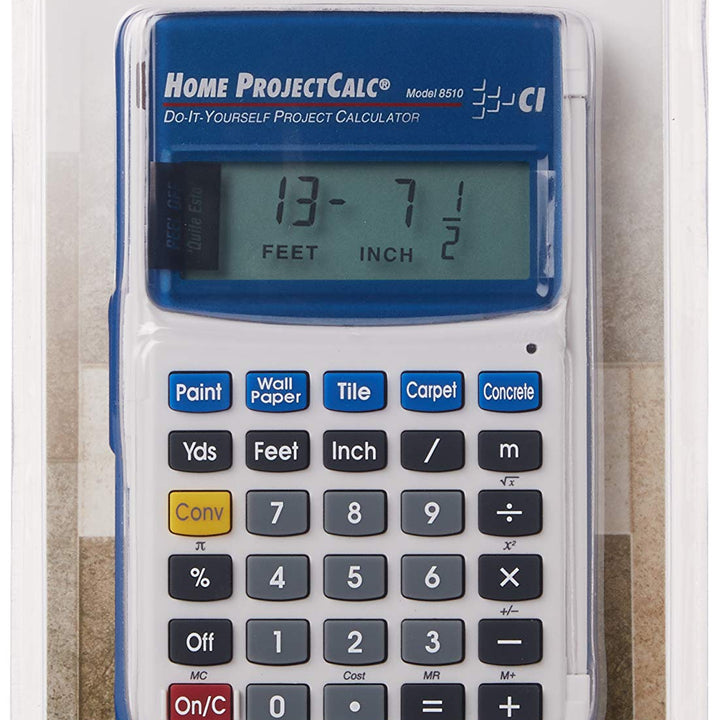 Calculated Industries 8510 Home ProjectCalc Do-It-Yourselfers Feet-Inch-Fraction Project Calculator | Dedicated Keys for Estimating Material Quantities and Costs for Home Handymen and DIYs , White Small