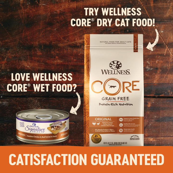 Wellness CORE Grain-Free Signature Selects Wet Cat Food, Natural Pet Food Made with Real Meat (Poultry Variety Pack, 2.8 Ounce Can, Pack of 8) Poultry Variety Pack 2.8 Ounce (Pack of 8)