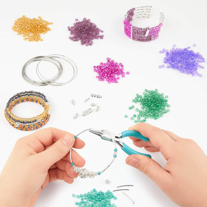 – Spangled Bangles Creation Kit – Bracelet Making Kit – 366pc Jewelry Set with Memory Wire – DIY Jewelry Kits for Kids Aged 8 Years +