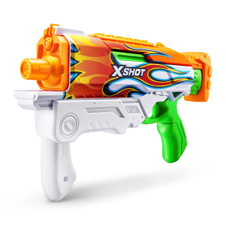 X-Shot Fast-Fill Skins Hyperload (2 Pack) by ZURU, Watergun, Water Blaster Toys, 2 Blasters Total, Fills with Water in just 1 Second! (Flames and Water Splash)