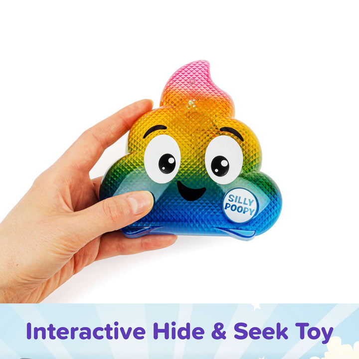 WHAT DO YOU MEME? Silly Poopy's Hide & Seek - The Talking, Singing Rainbow Poop Toy - Interactive Toys for 3 Year Olds, Easter Basket Stuffers for Toddlers, Easter Indoor Games