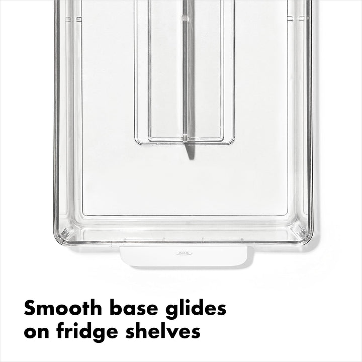 OXO Good Grips Adjustable Fridge Storage Bin - for Condiments, Juice Pouches, Snack Cups and More Adjustable Storage Bin