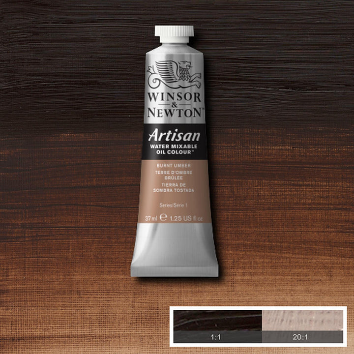 Winsor & Newton Artisan Water Mixable Oil Colour, 1.25-oz (37ml), Burnt Umber 37-ml Tube