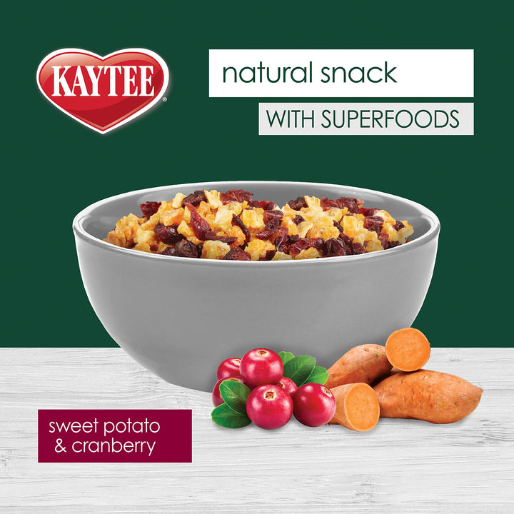 Kaytee Natural Snack with Superfoods For Pet Guinea Pigs, Rabbits, Hamsters, and Other Small Animals, Sweet Potato & Cranberry, 3 Ounces 3 Ounce (Pack of 1)