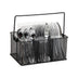 Mind Reader Utensil Holder, Silverware Organizer, Caddy, Cutlery Holder, Kitchen, Metal Mesh, 10"L x 7"W x 4.75"H, Black Single