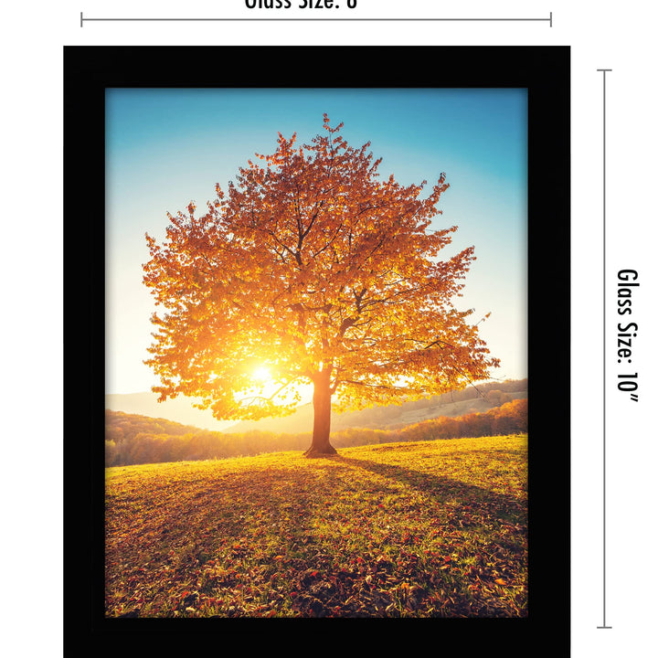 Americanflat 8x10 Picture Frame in Black - Engineered Wood Photo Frame with Shatter-Resistant Glass, Hanging Hardware, and Easel for Wall and Tabletop Display