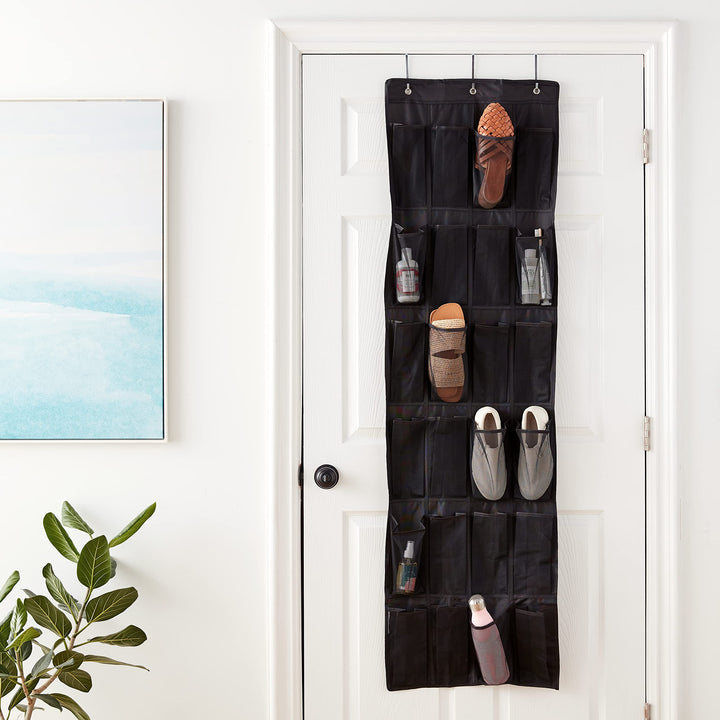 Basics Over the Door Organizer with 24 Pockets - Black