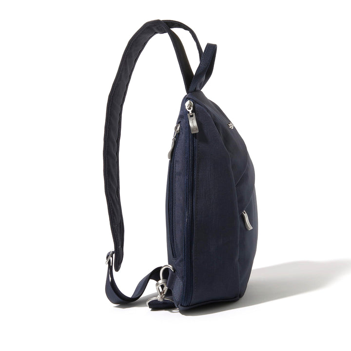 Baggallini Medium Sling Backpack - Lightweight Sling Bag with Convertible Adjustable Shoulder Strap One Size French Navy