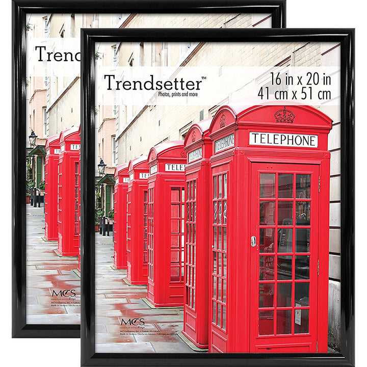 MCS Trendsetter 20x28 Poster Frame Black High-Gloss, Vertical & Horizontal Wall Hanging Large Picture Frame for Photos, Posters & Art Prints (1-Pack) 20 x 28 in Single