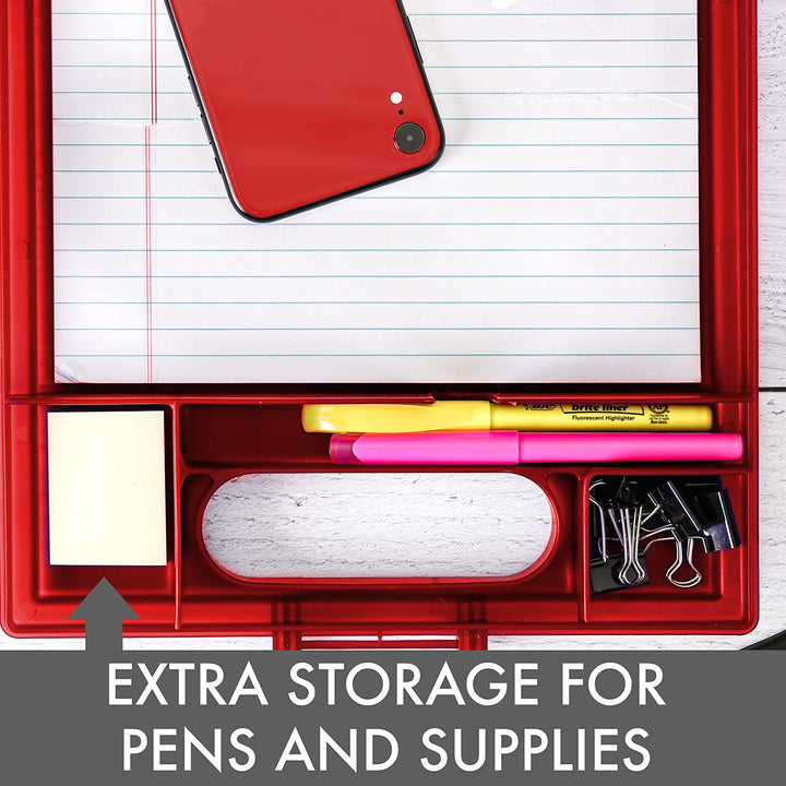 Dexas Clipcase Storage Clipboard with Handle, Red