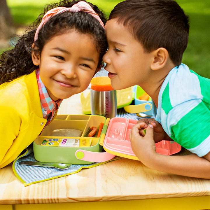 Munchkin® Lunch™ Bento Box for Kids, Includes Utensils, Yellow Solid