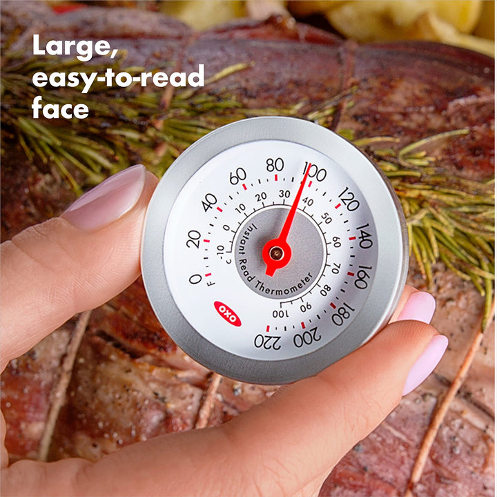 OXO Good Grips Chef's Precision Meat Thermometer, Silver Analog Instant Read Thermometer