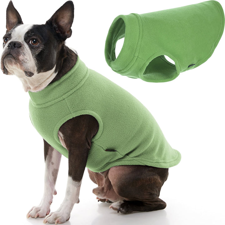 Gooby Stretch Fleece Vest Dog Sweater - Grass Green, Large - Warm Pullover Fleece Dog Jacket - Winter Dog Clothes for Small Dogs Boy - Dog Sweaters for Small Dogs to Dog Sweaters for Large Dogs Large Length (13.5")