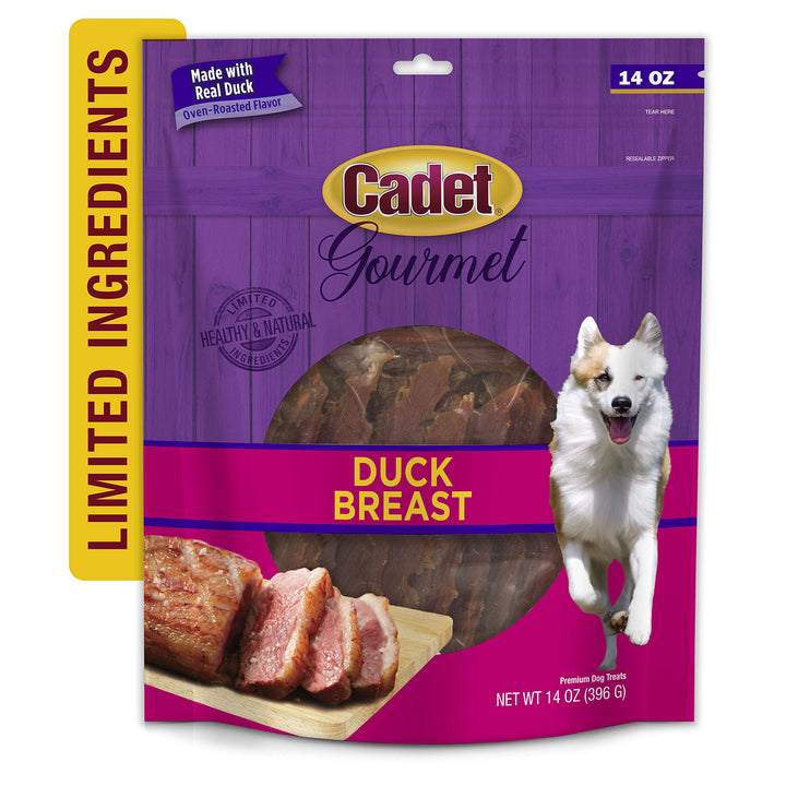 Cadet Gourmet Duck Breast Dog Treats - Healthy & Natural Dog Training Treats for Small & Large Dogs - Inspected & Tested in USA (14 oz.)