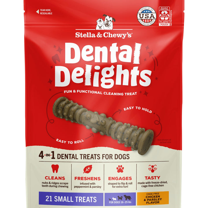 Stella & Chewy's Dental Delights with Freeze-Dried Chicken - Small Dental Treats for Dogs, 10.5 Ounce Bag Chicken (Small Treat) 10.5 Ounce (Pack of 1)