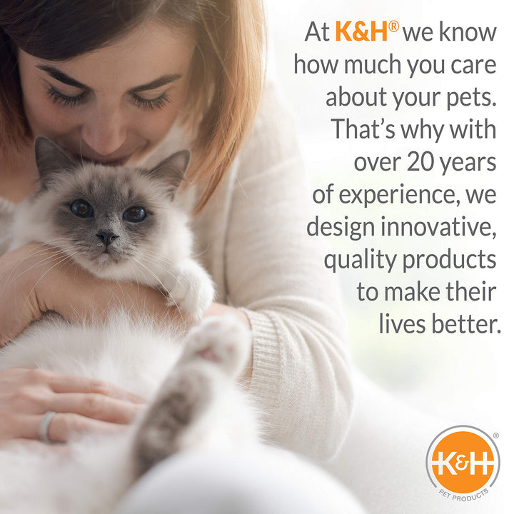 K&H Pet Products Heated Thermo-Kitty Mat, Indoor Heated Cat Bed, Pet Heat Pad for Indoor Cats and Small Dogs, Cat Heating Pad, Electric Thermal Warming Cat Bed Mat, Sage/Tan 12.5 X 25 Inches Pet Bed