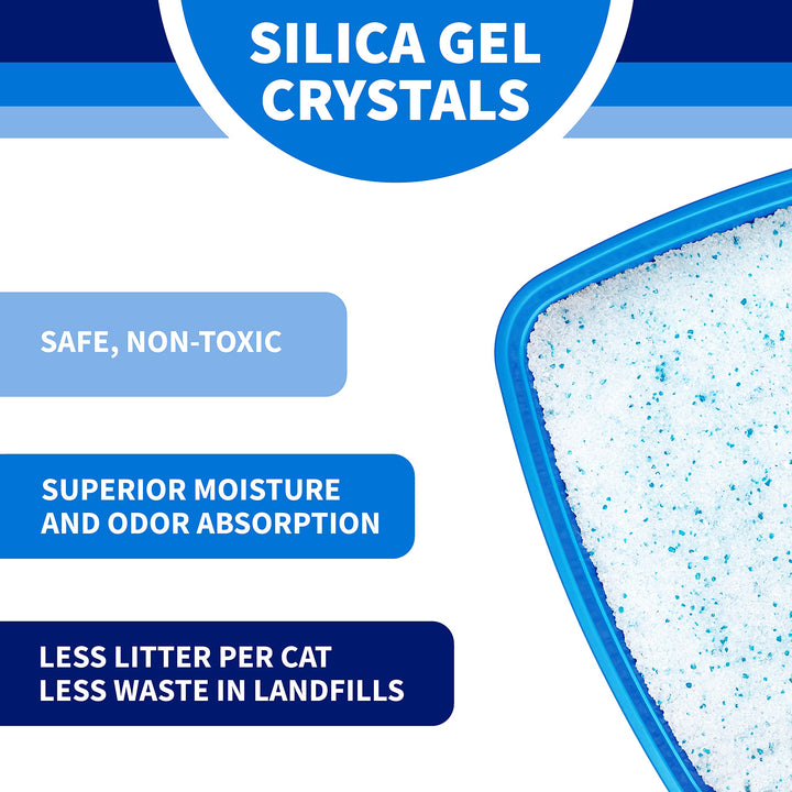 Litter Pearls Crystal Cat Litter with Odorbond- Superior Odor Control, Soft-On-Paws, Low Dust, 7lb, Micro Fresh, White, Clear and Blue Crystals Fresh Scent 7 Pounds