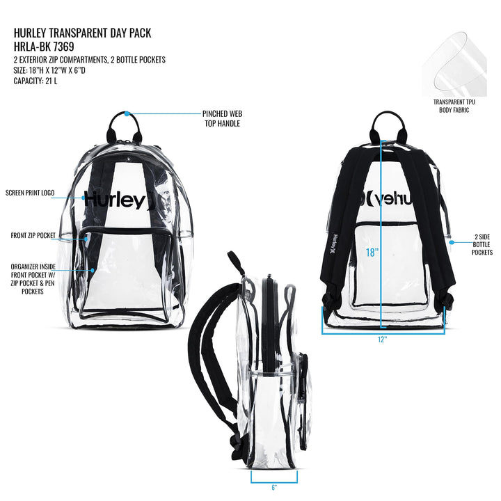 Hurley Clear Backpack, O/S