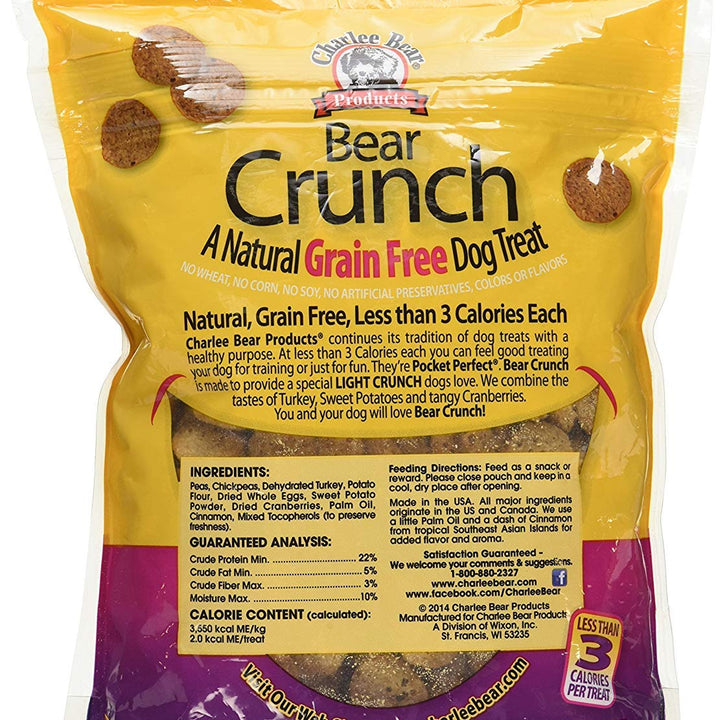 Charlee Bear Grain Free Crunch Dog Treats, Bacon & Blueberry Flavor, 8 oz 8 Ounce (Pack of 1)