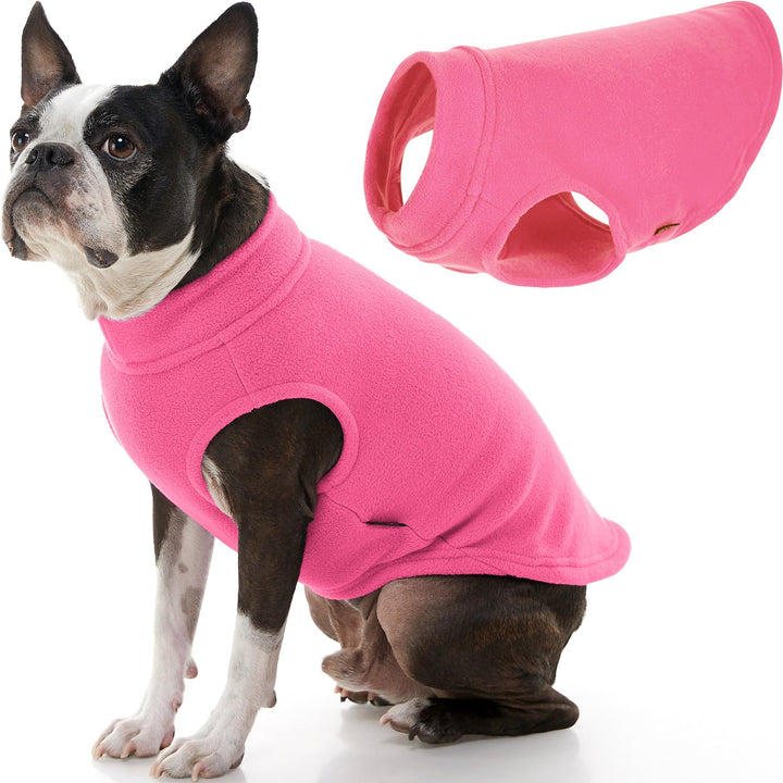 Gooby Stretch Fleece Vest Dog Sweater - Pink, X-Large - Warm Pullover Fleece Dog Jacket - Winter Dog Clothes for Small Dogs Boy or Girl - Dog Sweaters for Small Dogs to Dog Sweaters for Large Dogs X-Large Length (16.5")