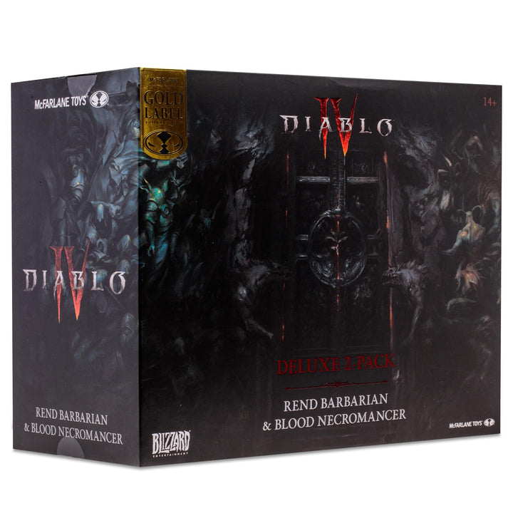 McFarlane Toys - Diablo IV Rend Barbarian and Blood Necromancer 2pk Gold Label 1:12 Scale Posed Figures, Gold Label,  Exclusive