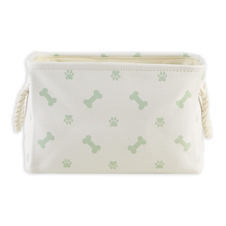 Bone Dry Pet Storage Collection Paw and Bone Print, Small Rectangle, Mint Small Rectangle, 14x8x9"