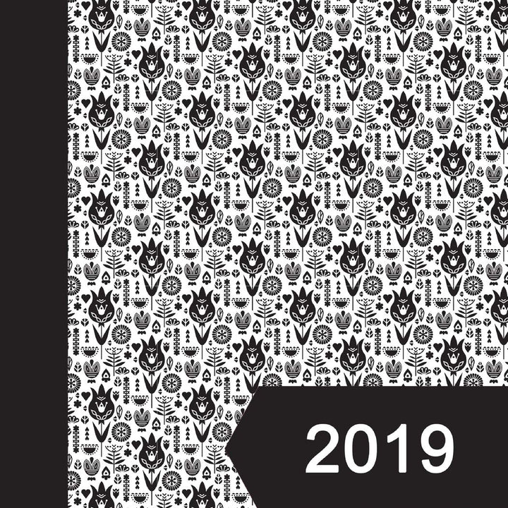 2019: One Page a Day Daily Planner & Monthly Calendar, Jan 2019 - Dec 2019 | Black Floral (8.5 x 11) (2019 One Page a Day Planners)