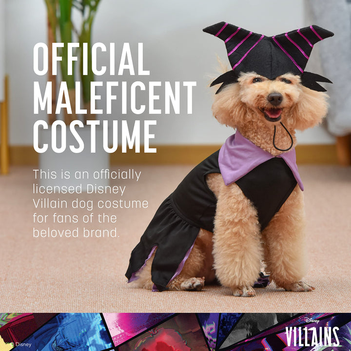 Halloween Disney Villains Maleficent Costume - Small - | Disney Villains Halloween Costumes for Dogs, Officially Licensed Disney Dog Halloween Costume, Purple (FF22960)