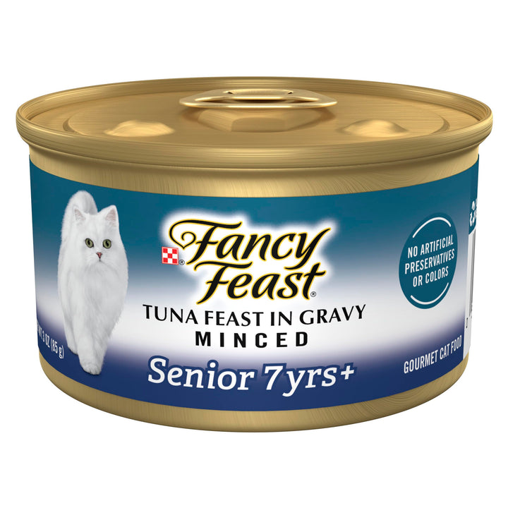 Purina Fancy Feast Senior Wet Cat Food 7 Years Plus Chicken Feast in Gravy Minced - (Pack of 24) 3 oz. Cans 3 Ounce (Pack of 24)