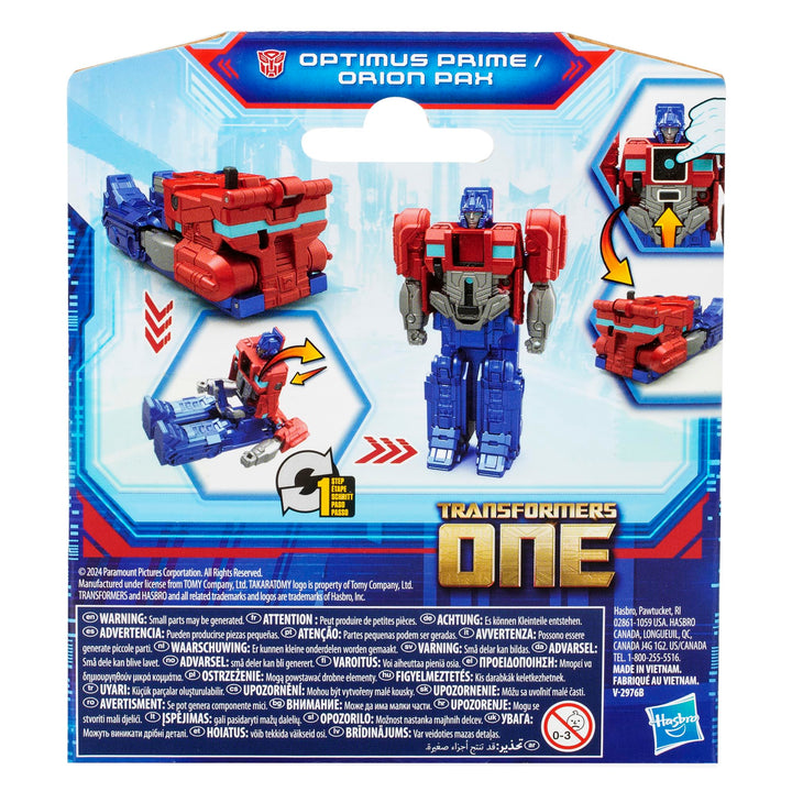 Transformers One Cog Changer Optimus Prime (Orion Pax) 4-Inch Robot Action Figure, Interactive Toys for Boys and Girls Ages 6 and Up