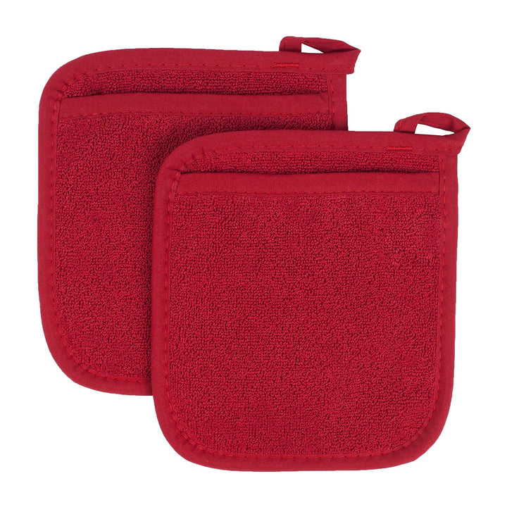 Ritz Terry Pocket Mitt & Hot Pad: Unparalleled Heat Resistant, Durable 100% Cotton – Ergonomically Designed for Optimal Grip – Easy-Care Machine Washable, Perfect for Your Kitchen – Paprika Red, 2-Pk Pocket Mitt -- 2 pk