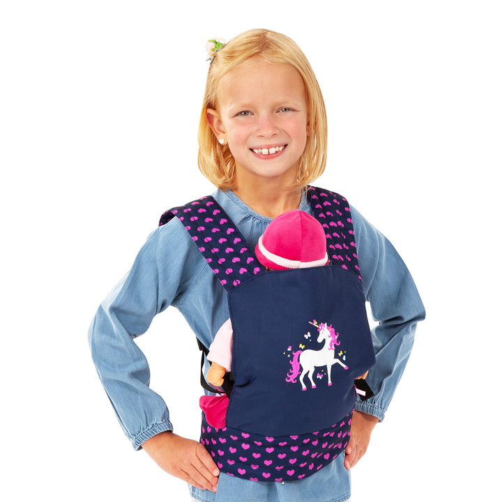 Bayer Deluxe Doll Carrier, Blue with Unicorn