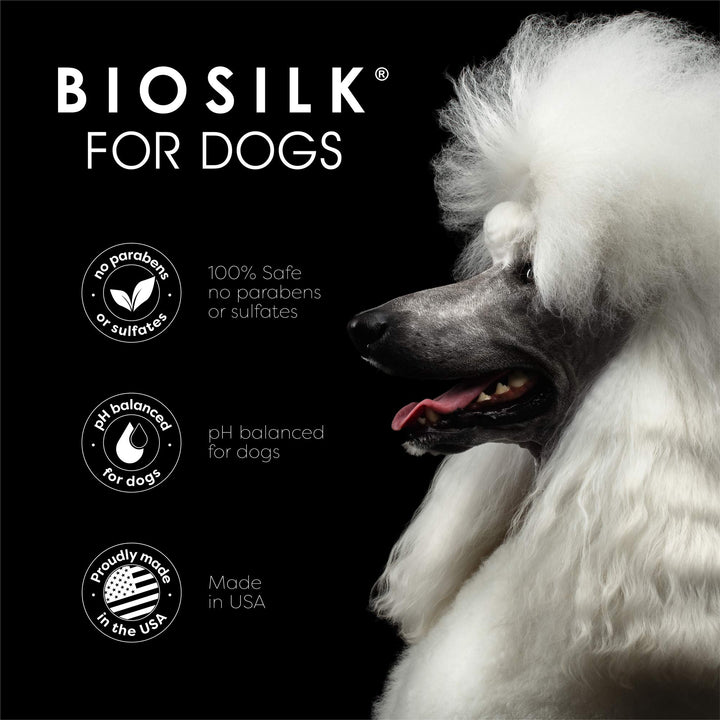 BioSilk Silk Therapy Dog Conditioner Spray with Coconut Oil | Detangling Conditioning Spray for Dogs with Natural Coconut Oil, 7 Fl Oz, Beige
