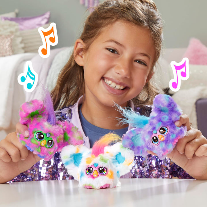 Furby Furblets Loo-Lay Mini Friend, 45+ Sounds & Music, Speaks Only Furbish, Electronic Plush Toys for 6 Year Olds & Up, Multicolor Loo-lay (Gamer Music)