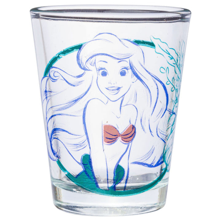 Silver Buffalo Disney Princess Frames 4-Pack Mini Glass Set, 1.5 Ounces