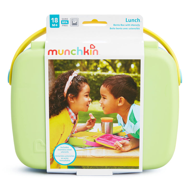 Munchkin® Lunch™ Bento Box for Kids, Includes Utensils, Green Solid