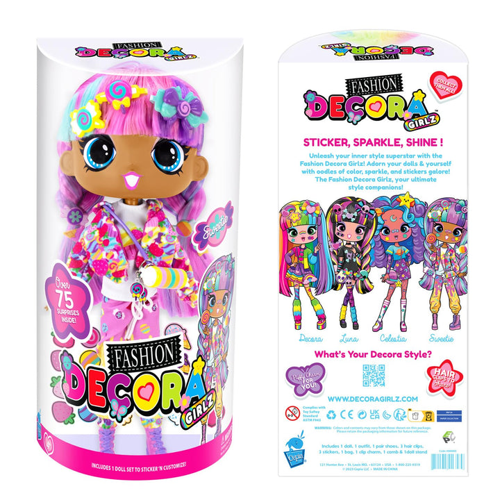 Sweetie Decora Fashion Girlz 11" Doll Stickers & Endless Style Fun for Creative Play