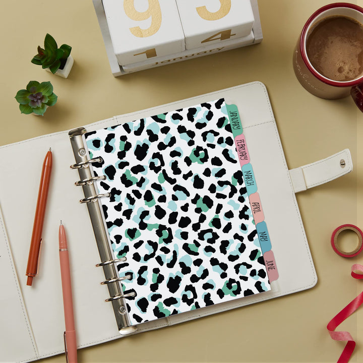 Avery Planner Dividers for A5 Planners, 6-Tab Set, Flirty Animal Print Design, 1 Set (25440)