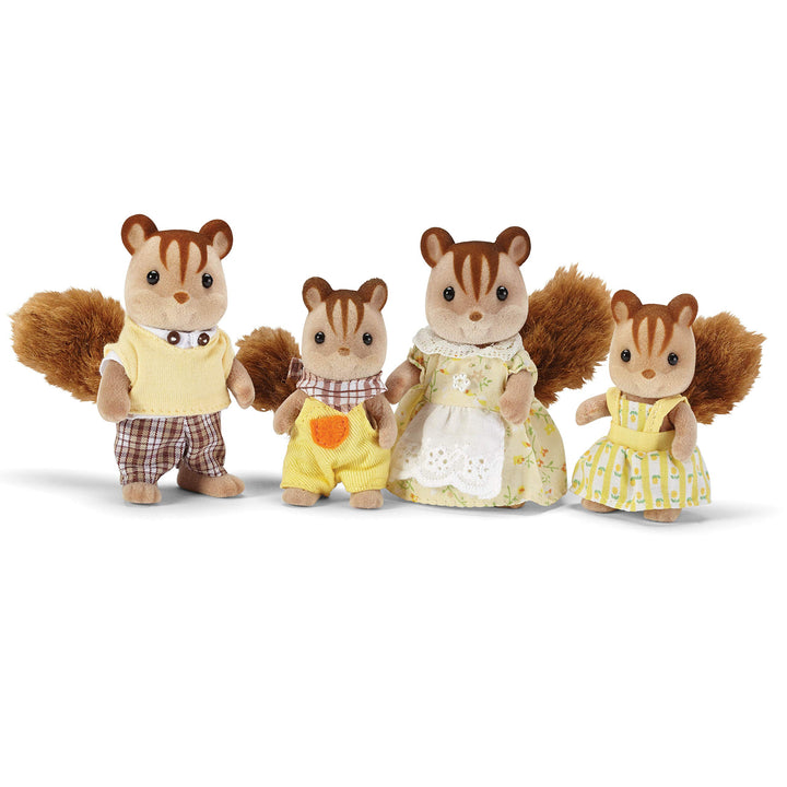 Calico Critters Walnut Squirrel Family - Set of 4 Collectible Doll Figures for Children Ages 3+ Hazelnut Chipmunk Family