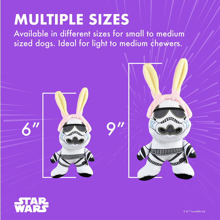 Star Wars Easter 9" Stormtrooper Bunny Squeaker Pet Toy | 9” Star Wars Plush Squeaker Easter Stormtrooper Pet Toy | Star Wars Toy for Dogs Easter Stuffed Stormtrooper 6 inch Storm Trooper Bunny 9 Inch